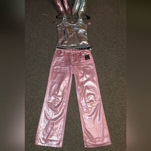 Women's/Youth Justice Wicked Pink metallic relaxed pants